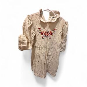 Charming Cream Floral Embroidered Dress